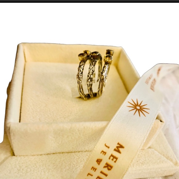 Sami Zeira Champagne Brown Diamonds 22k Oxidized Silver & Yellow Gold Rings - Picture 11 of 16